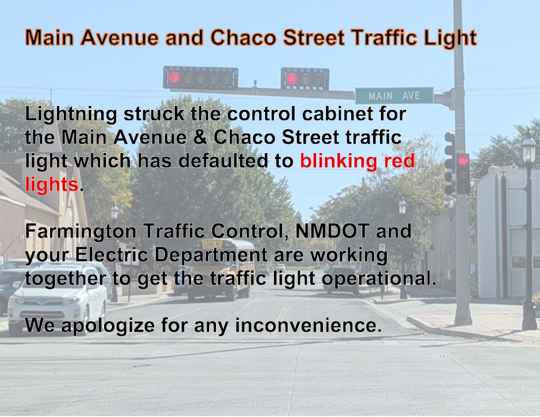 Main Avenue and Chaco St Traffic Light